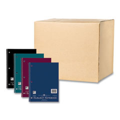 Subject Wirebound Notebook, 1-Subject, Medium/College Rule, Asst Cover, (70) 10.5 x 8 Sheets, 24/CT, Ships in 4-6 Bus Days