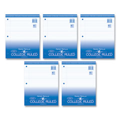 Loose Leaf Paper, 8.5 x 11, 3-Hole Punched, College Rule, White, 500 Sheets/Pack, 5 Packs/Carton, Ships in 4-6 Business Days