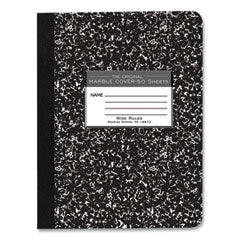 Hardcover Marble Composition Book, Wide/Legal Rule, Black Marble Cover, (50) 9.75 x 7.5 Sheet, 48/CT, Ships in 4-6 Bus Days