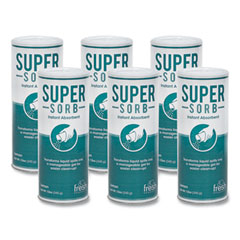 Super-Sorb Liquid Spill Absorbent, Lemon Scent, 720 oz, 12 oz Shaker Can, 6/Box