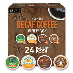 Decaf Variety Coffee K-Cups, Assorted Flavors, 0.38 oz K-Cup, 24/Box