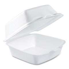 Foam Hinged Lid Containers, 5.38 x 5.5 x 2.88, White, 500/Carton