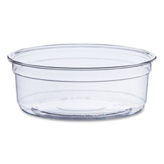 Bare Eco-Forward RPET Deli Containers, ProPlanet Seal, 8 oz, 4.6" Diameter x 1.8"h, Clear, Plastic, 500/Carton