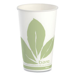 Bare Eco-Forward Paper Cold Cups, ProPlanet Seal, 16 oz, Green/White, 100/Sleeve 10 Sleeves/Carton