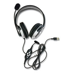 ZuM Binaural Over The Head Headset, Black/Silver