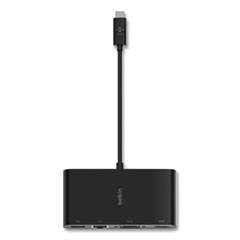 USB-C Multimedia Adapter, HDMI/Ethernet/USB-A/USB-C/VGA, 4.33", Black