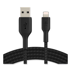 BOOST CHARGE Braided Apple Lightning to USB-A ChargeSync Cable, 6.6 ft, Black