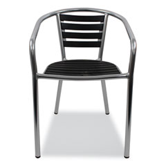 Pinzon Series Chairs, Support Up to 300 lb, 18" Seat Height, Black/Silver Seat, Black/Silver Back, Silver Base