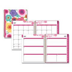 Mahalo Academic Year Create-Your-Own Cover Weekly/Monthly Planner, Floral Artwork, 11 x 8.5, 12-Month (July-June): 2023-2024