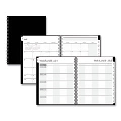 Teacher's Weekly/Monthly Lesson Planner, One Week per Two-Page Spread (Nine Classes), 11 x 8.5, Black Cover, 2023 to 2024