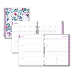 Laila Create-Your-Own Cover Weekly/Monthly Planner, Wildflower Artwork, 11 x 8.5, Purple/Blue/Pink, 12-Month (Jan-Dec): 2024