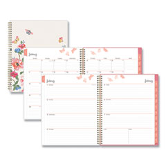 Fly By Frosted Weekly/Monthly Planner, Fly By Butterflies Artwork, 11 x 8.5, Blush/Pink Cover, 12-Month (Jan to Dec): 2024