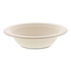 Bagasse PFAS-Free Dinnerware, Round Bowl, 12 oz, Tan, 1,000/Carton