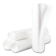 High-Density Commercial Can Liners Value Pack, 45 gal, 14 mic, 40" x 46", Natural, 25 Bags/Roll, 10 Rolls/Carton