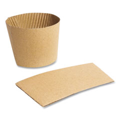 Kraft Hot Cup Sleeves, Fits Vegware 89-Series Hot Cups, Kraft, 1,000/Carton