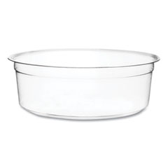 Round Deli Pots, 8 oz, 4.6" Diameter x 1.5"h, Clear, Plastic, 500/Carton