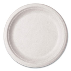 Nourish Molded Fiber Tableware, Plate, 9" Diameter, White, 500/Carton