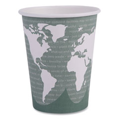 World Art Renewable and Compostable Hot Cups, 12 oz, 50/Pack, 20 Packs/Carton