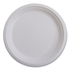 Renewable Sugarcane Plates, 6" dia, Natural White, 1,000/Carton