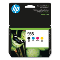 HP 936, (6C3Z5LN) Black/Cyan/Magenta/Yellow Original Ink Cartridges, 4/Pack