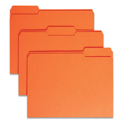 Colored File Folders, 1/3-Cut Tabs: Assorted, Letter Size, 0.75" Expansion, Orange, 100/Box