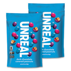 Dark Chocolate Peanut Gems, Chocolate Peanut, 5 oz Bag, 2/Carton, Ships in 1-3 Business Days