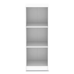 Three-Shelf Narrow-Footprint Bookcase, 15.75" x 11.42" x 44.33", White