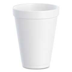 Foam Drink Cups, 12 oz, White, 25/Bag, 40 Bags/Carton