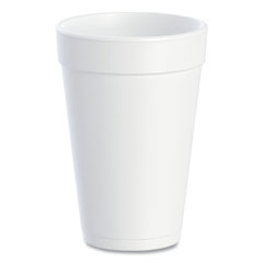 Foam Drink Cups, 16 oz, White, 25/Bag, 20 Bags/Carton