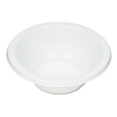 Plastic Dinnerware, Bowls, 12 oz, White, 125/Pack