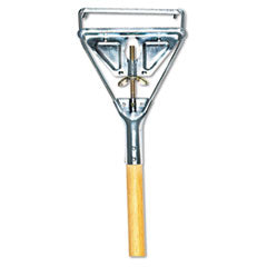 Quick Change Metal Head Mop Handle for No. 20 and Up Heads, 62" Wood Handle