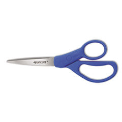 Preferred Line Stainless Steel Scissors, 7" Long, 3.25" Cut Length, Blue Offset Handle