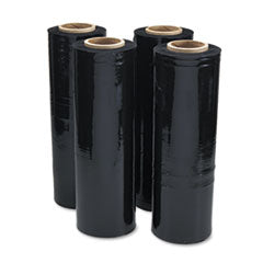 Black Stretch Film, 18" x 1,500 ft Roll, 20 mic (80-Gauge), 4/Carton