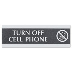 Century Series Office Sign,TURN OFF CELL PHONE, 9 x 3