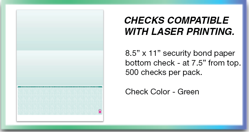 Check Green - Check on Bottom - Qty. 500 per Pack 500 / PK